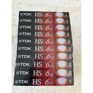 10 Pack TDK VHS Tapes Blank 6 Hour HS T-120 Premium Quality Videotapes Sealed